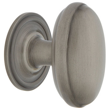 Homestead Brass 1 3/4" Cabinet Knob With Classic Rose, Antique Pewter