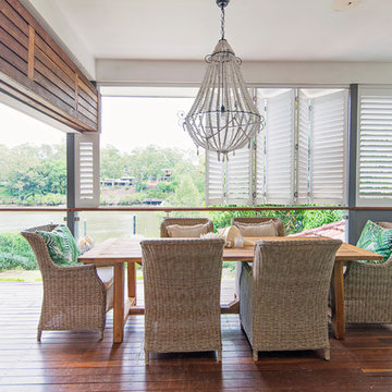 Stylish Patio Enclosed with Aluminum Shutters
