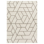 Well Woven - Well Woven Serenity Tume Modern Distressed Geo shapes Ivory Area Rug 5'3" x 7'3" - The Serenity Collection is an exciting array of trendy geometric patterns and distressed-effect traditional designs, woven in a combination of cool, neutral tones with pops of vibrant color. The extra dense, 0.35" frieze yarn pile is low enough to fit under doors but maintains an exceptionally soft, plush feel. The yarn is stain resistant and doesn't shed or fade over time. Durable and easy to clean, these are perfect for long use in high traffic areas.