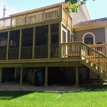Multi Level Wood Deck by Roselle, IL deck designer