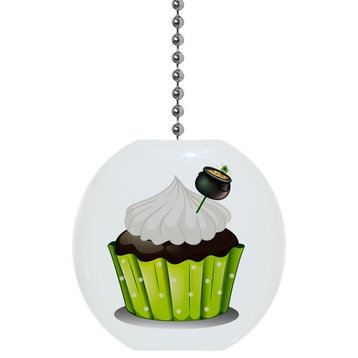 St. Patricks Day Cupcake With Pot of Gold Ceiling Fan Pull