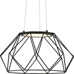 Progress Lighting - Geodesic LED Matte Black LED Mid-Century Modern Medium Pendant Hanging Light - Take a contemporary space to a new level with the Geodesic LED Collection Matte Black LED Mid-Century Modern Medium Pendant Hanging Light.