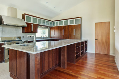 Example of a minimalist kitchen design in Vancouver
