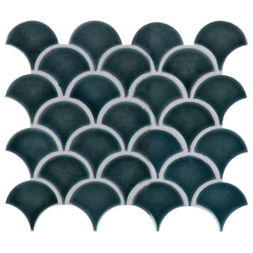 MSI SMOT-PT-SCAL8MM 13-1/8" x 9-15/16" Fan Mosaic Sheet - Glossy - Azul