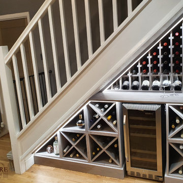 Grey stained under stairs wine racking in Redditch, West Midlands