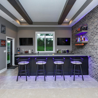 Inspiration for a transitional basement remodel in San Diego