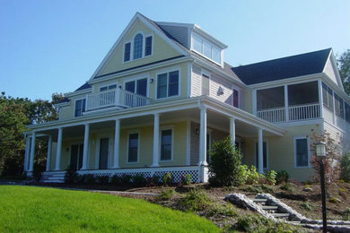 Example of a beach style exterior home design in Boston