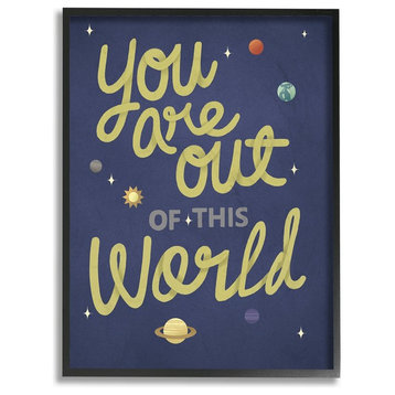 The Kids Room Out Of This World Space Planets Framed Giclee Art, 16"x20"