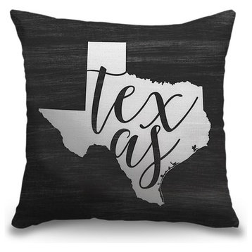 "Home State Typography - Texas" Outdoor Pillow 16"x16"