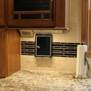 Rural Kewanee Kitchen Remodel With Rustic Beech Cabinets and White Sand Granite