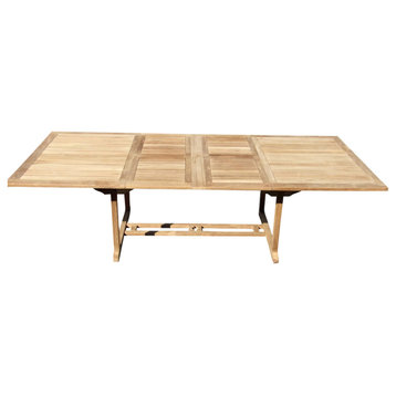 Teak Extra Wide 108x51 Rectangle Extension Table, Seats 12