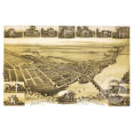 Ted's Vintage Art - Historic Morrisville, PA Map 1893, Vintage Pennsylvania Art Print, 12"x18" - Ghosted image on final product not included