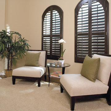 Stained Arch Shutters: Interior Shutters