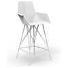Vondom Faz Indoor/Outdoor Counter Stool With Arms, White