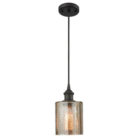 Cobbleskill 1-Light Mini Pendant, Mercury Glass, Oil Rubbed Bronze