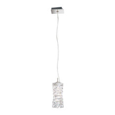 Schonbek Stw410N-Ss1S 1 Light Crystal Pendant, Stainless Steel