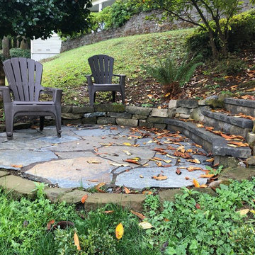 Natural flagstone pathway and manor stone steps