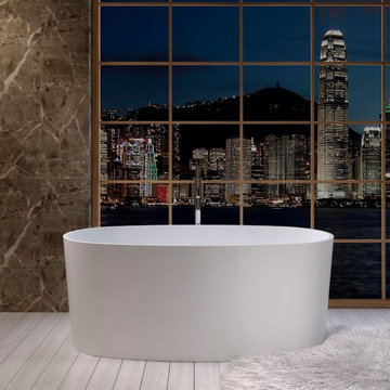 ADM Bathroom Oval Freestanding Bathtub, White, 61" - SW-108 (61 x 32)