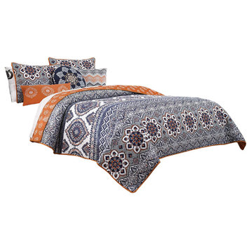 Greenland Home Fashions Medina Bedding Set 5-Piece Full/Queen Saffron