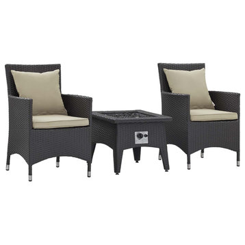 Convene Outdoor Patio Furniture Set with Fire Table - Durable Aluminum Frames W