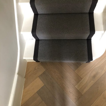 Grey Carpet Runner With Black Border To Stairs In Islington