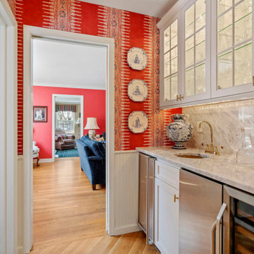 Transitional Butler's Pantry and Bar