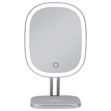 Touch Highlight LED Makeup Mirror, Silver