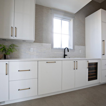 Milano - Olmo Miele-Kitchen + Milano - Bright White Ultra Matte-Butlers Pantry