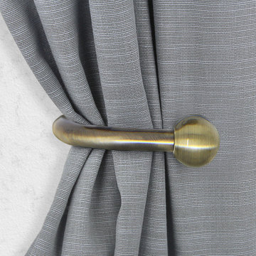 Essential Antique Brass Holdbacks (100% Steel) - Drapery Hardware & Accessories