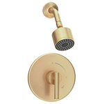 Symmons - Dia Shower Trim Kit With Brass Escutcheon, Single Handle, Brushed Bronze - Balancing sleek forms and simple lines, the Dia 1-Handle Wall-Mounted Shower Trim boasts a modern sophistication that is a natural completer element to contemporary bathroom designs. All of Symmons' products are designed with the customer in mind; the proof is in the details. Plated in a scratch-resistant brushed gold finish over solid metal, this shower trim has the durability to add contemporary styling to your bathroom for a lifetime. With an ADA compliant single lever handle design, the solid brass valve cover plate features hot and cold indicators to ensure custom temperature setting with ease of use for everyone. At an eco-friendly low flow rate of 1.5 gallons per minute, the single mode showerhead is WaterSense certified so that you can conserve water without sacrificing performance, which will, in turn, save you money on your water bill. This model includes everything you need for quick installation. You’ll easily be able to update your bathroom without having to replace your valve. With features that are crafted to last and a style that is designed to please, Symmons' Dia 1-Handle Wall-Mounted Shower Trim is a seamless addition to your bathroom for a lifetime backed by our technical support team and limited lifetime warranty.