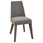 Bentley Designs - Cadell Oak Furniture Smoke Grey Upholstered Dining Chairs, Set of 2 - Cadell Oak Smoke Grey Upholstered Dining Chair Pair has a fresh and unique look that has been brilliantly designed with dynamic sharp edges and tampered legs to give this range its fantastically modern feel which will certainly transform any living or dining space into one to be envious of.