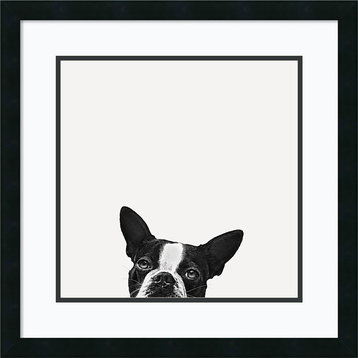 Framed Art Print 'Loyalty (Dog)' by Jon Bertelli, Outer Size 22x22