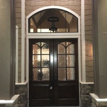 Wood Doors with Decorative Glass