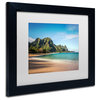 Pierre Leclerc 'Makua Beach Kauai' Matted Framed Art, Black Frame, White, 14x11