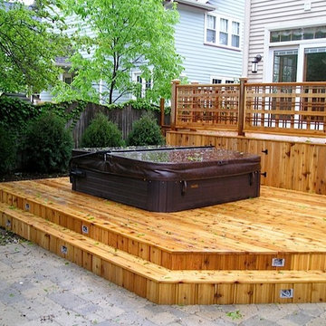 Deck with hot tub