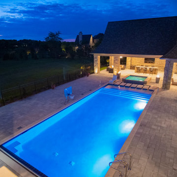 St. Charles Swimming Pool and Hot Tub with Floating Steps