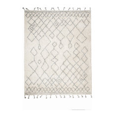 Pyper Gray and Ivory Geometric Shag Rug, 8'x10'