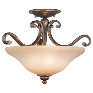 Vaxcel, Monrovia 3-Light Royal Bronze Dual Mount Ceiling Light