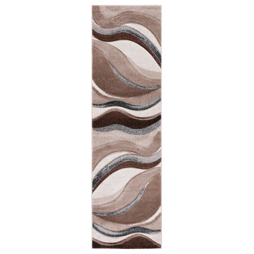 Safavieh Hollywood Collection HLW718P Rug, Brown/Ivory, 2'3" X 8'