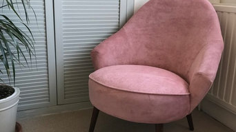 Pink Suede bedroom chair