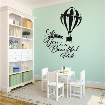 Life With You Is A Beautiful Ride Hot Air Balloon Decal, 20x30"