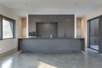 Kitchen - contemporary kitchen idea in Vancouver with open cabinets