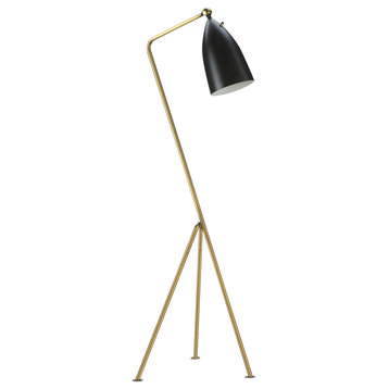 Magnus Floor Lamp, Brass and Black