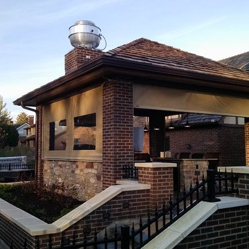 Retractable awning and power shades