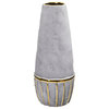 15" Regal Stone Decorative Vase With Gold Accents
