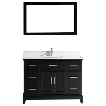 48" sl sink vanity set, phoenix stone top, soft closing doors, drawers, Espresso