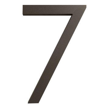 Modern Font House Number, Bronze, 8", Number 7, Modern Font