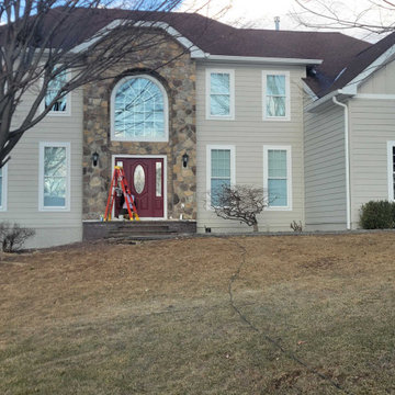 Stucco remediation with siding and windows installation, sheathing replacement