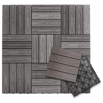 1'x1' Quick Deck Outdoor Composite Deck Tile, Argentinian Silver Gray