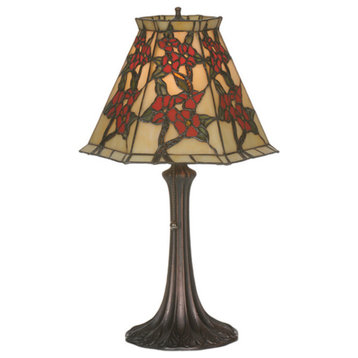 Meyda Tiffany 81620 Asian 1 Light Up Lighting Table Lamp - Mahogany Bronze